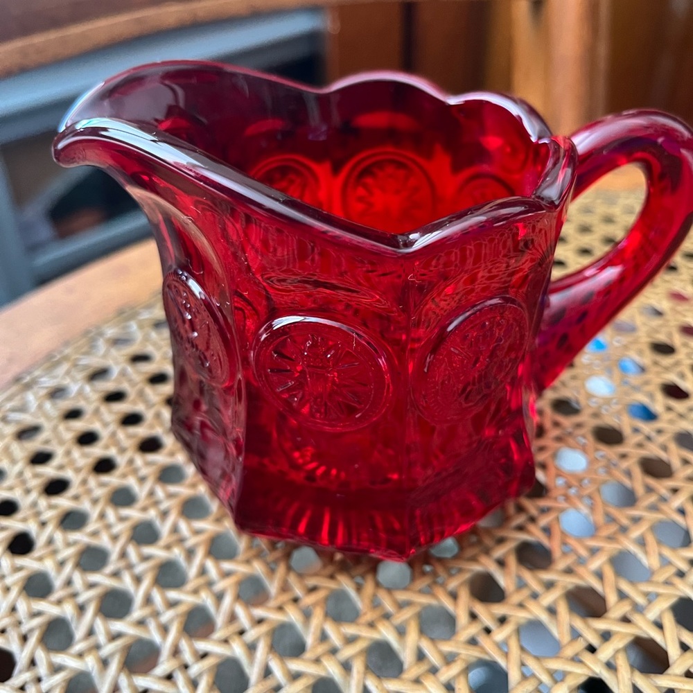 Fostoria Vintage Coin Creamer-Red